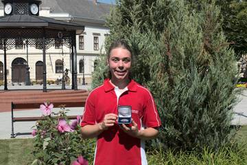 Joël Huber with his Bronze medal